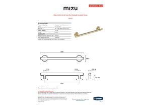 Specification Sheet - Mizu Drift 450mm Grab Rail Straight Brushed Brass