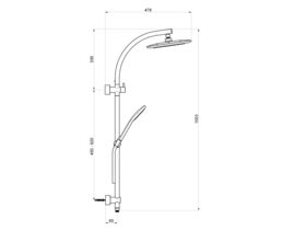 Nikles Curve Twin Rail Shower - Pearl 120 Handpiece, Pearl 250 Showerhead Chrome (3 Star)