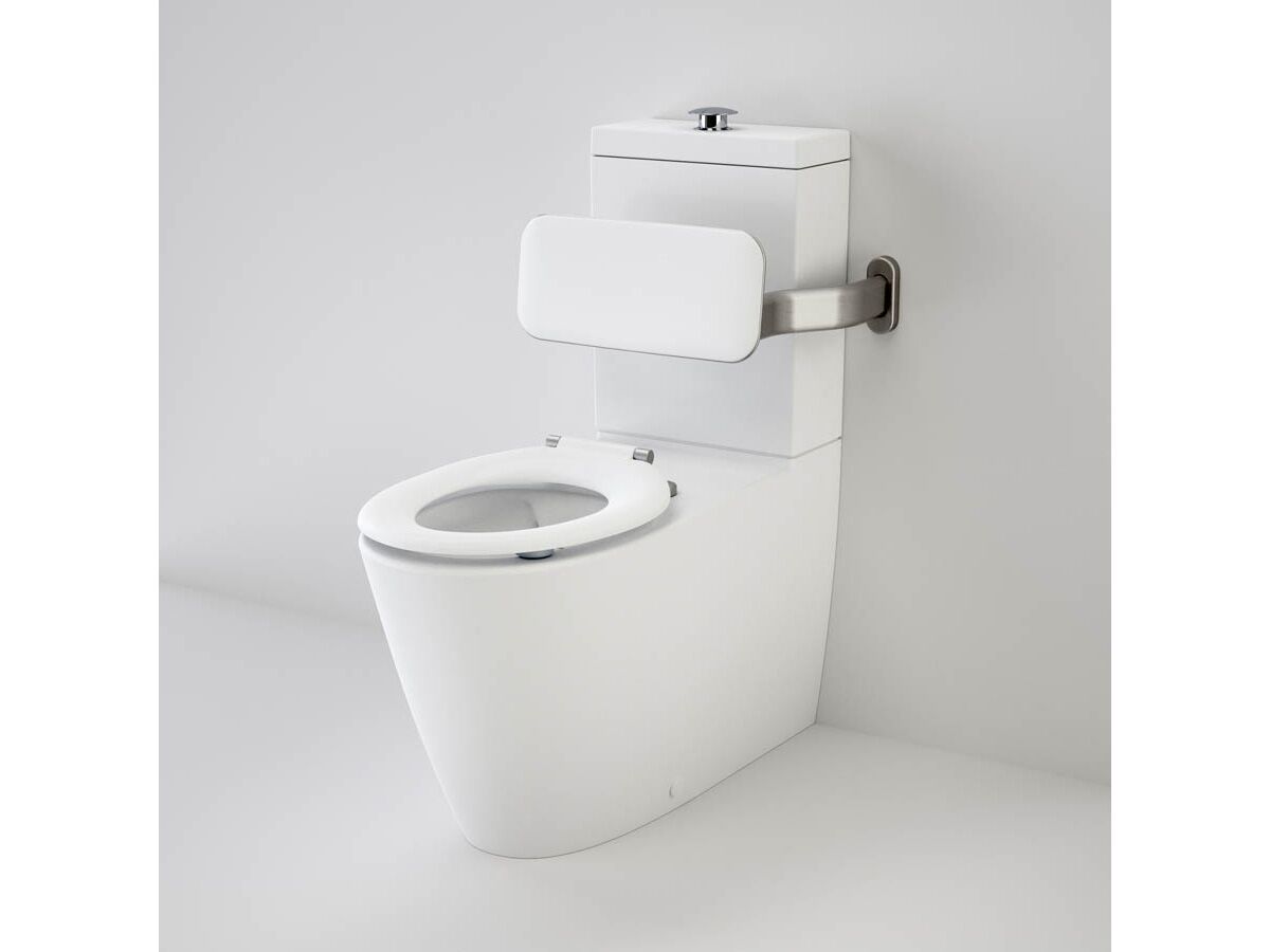 Care 800 Cleanflush Wall Faced Close Coupled Back Entry Toilet Suite, Universal Trap & Backrest with Pedigree II Care Single Flap Seat White (4 Star)