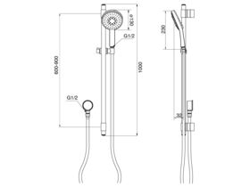 GROHE Power&Soul Cosmopolitan 130mm Shower Rail 4 Function Chrome