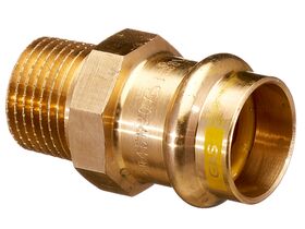 >B< Press Gas Male Coupling 20mm x 1/2" BSP"