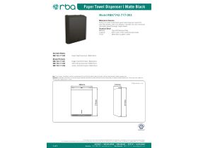 Specification Sheet - Stainless Steel Paper Towel Dispenser Matte Black