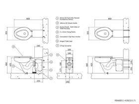 RBA WC Pan S or P Trap + Seat (Disable) S/S (3 Star)