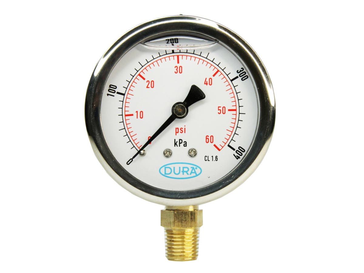 Dura Pressure Gauge Liquid 63mm 400kPa from Reece