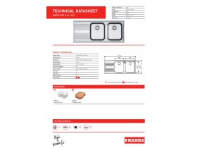 Technical Guide - Franke Rapid RPX621 Double Bowl Inset Sink Pack Right Hand Bowls Left Hand Drainer Stainless Steel