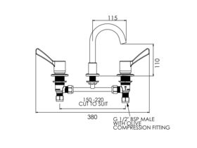 Leva 80mm Basin Set with SPC001 Chrome (5 Star)