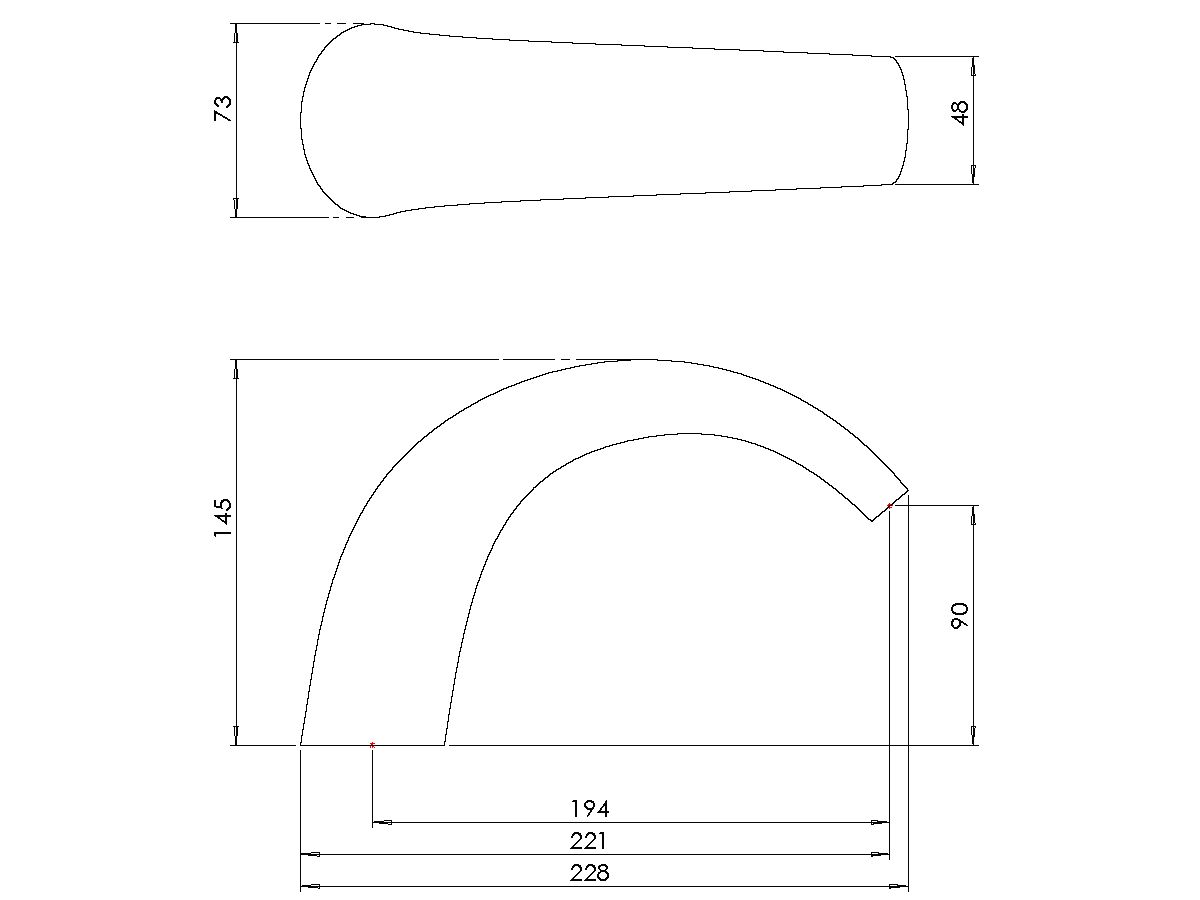 Phoenix Flow Hob Bath Outlet 200mm Round Edge Chrome