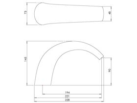 Phoenix Flow Hob Bath Outlet 200mm Round Edge Chrome