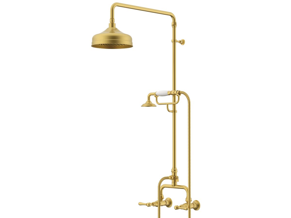 Milli Monument Edit Exposed Twin Telephone Shower Set Lever Brushed Gold (3 Star)
