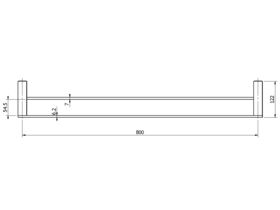 Milli Edge Double Towel Rail 800mm Chrome