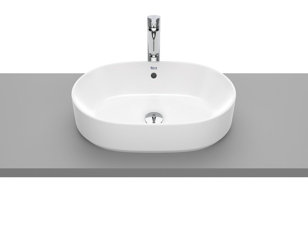 Roca The Gap Round Above Counter Basin 550mm x 390mm With Overflow White