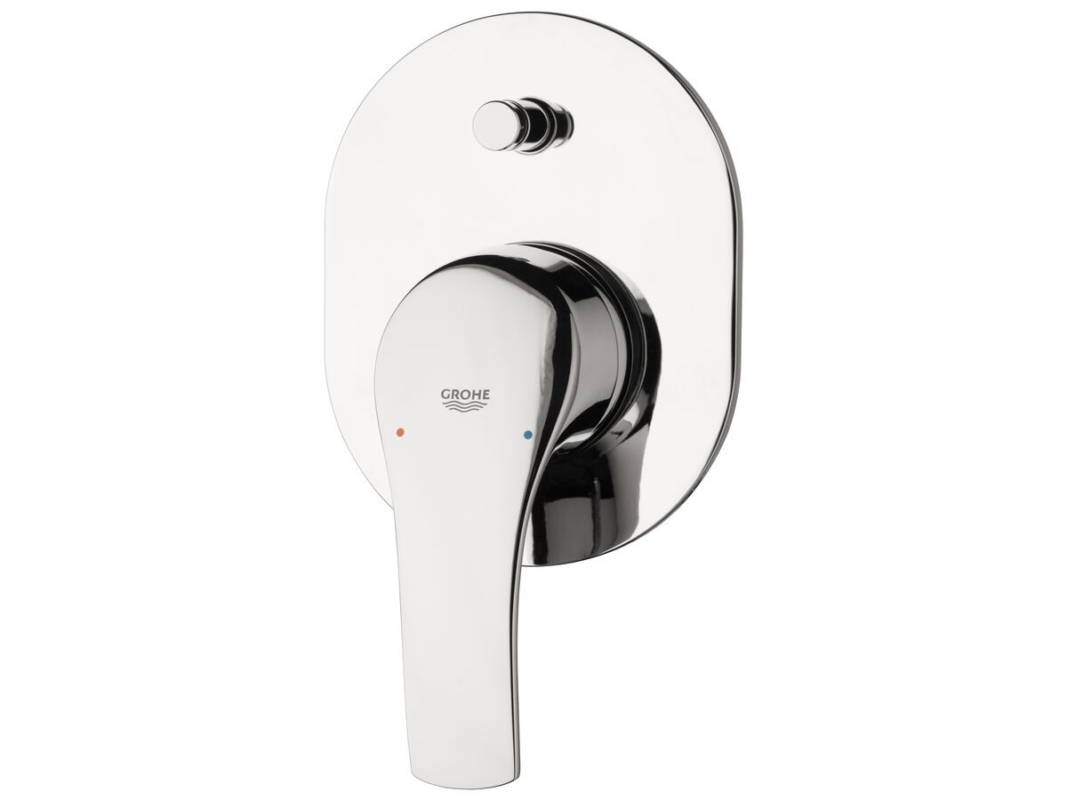 GROHE Eurosmart New Shower / Bath Mixer Tap with Diverter Front of Wall Trim Set Only Chrome