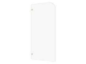 Hero - Kado Lux Frameless Curved Panel with Wall Clips Clear Glass 1000mm Brushed Brass