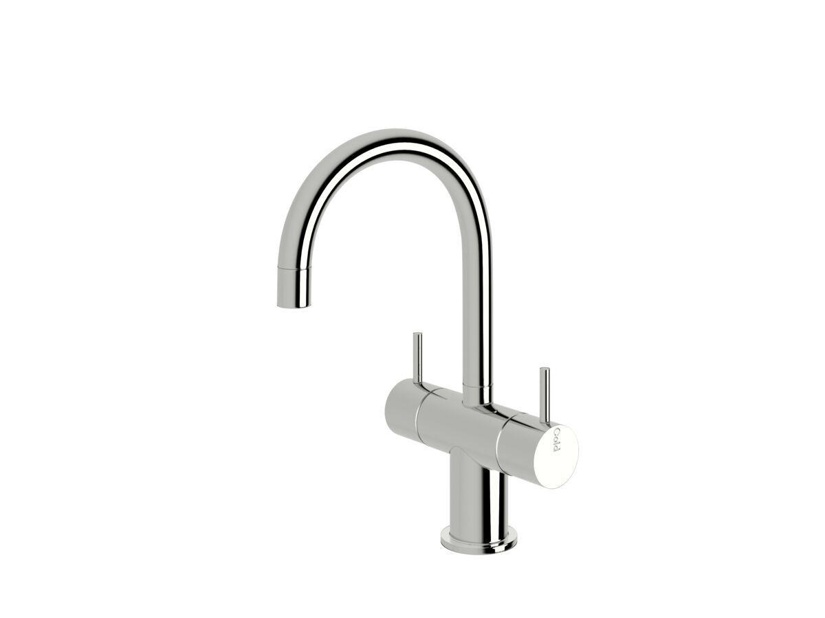 Sussex Scala Mini Twin Handle Mixer Tap Small Curved Chrome (5 Star