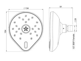 Satinjet Escape MK3 Shower Rose Only Chrome (3 Star)