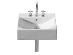 Diverta 470 Wall/ Above Counter Basin 3 Taphole with Fixing Kit White