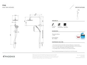 Specification Sheet - Phoenix pina twin shower