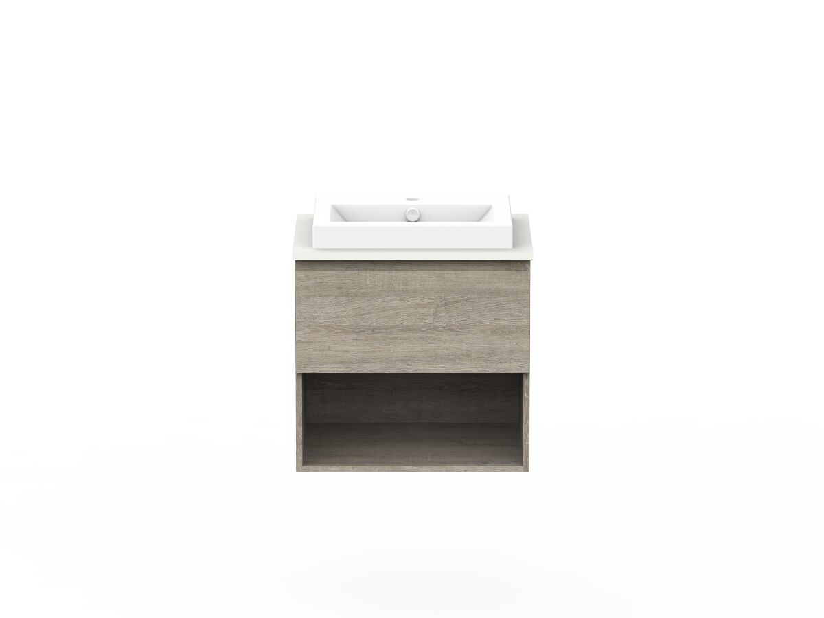 Posh Domaine Shelf All Drawer Wall Hung Vanity Unit