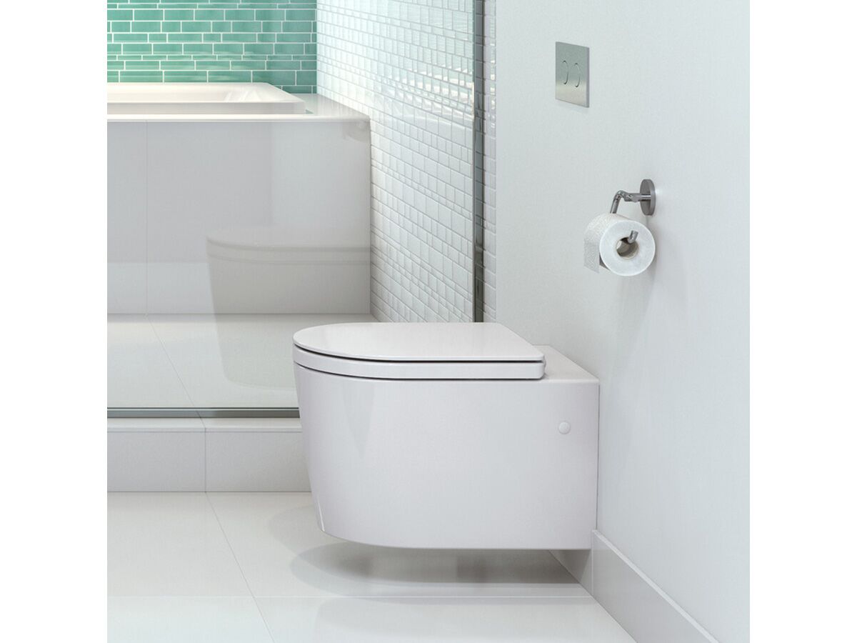 Caroma Liano Wall Hung Invisi II Toilet Suite P Trap with Quick Release