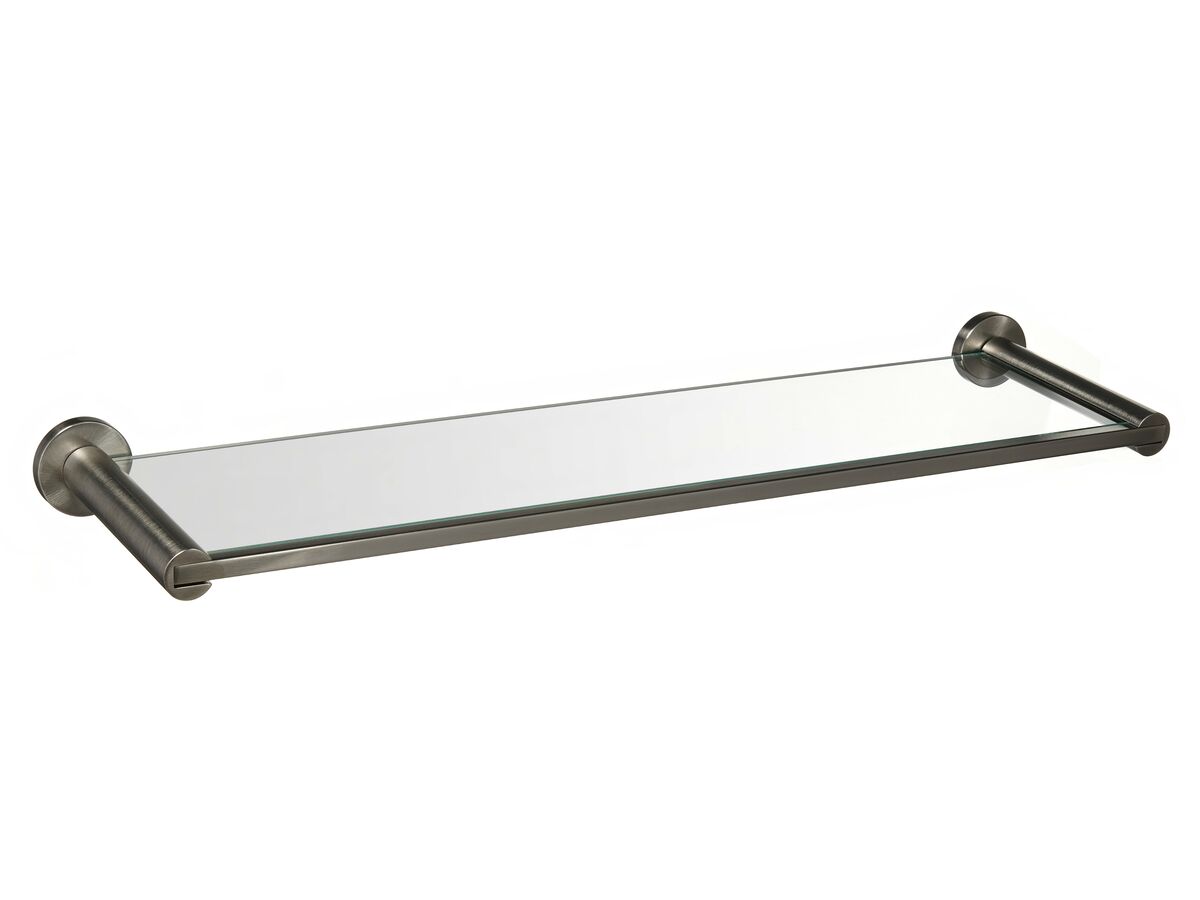 Mizu Drift Glass Shelf Brushed Nickel