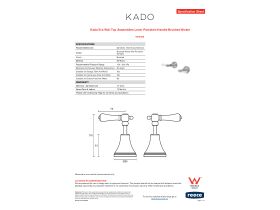 Specification Sheet - Kado Era Wall Top Assemblies Lever Porcelain Handle Brushed Nickel