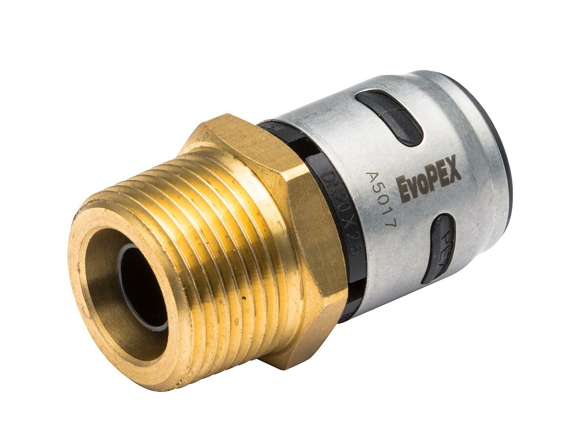 EvoPex Straight Connector Male 20mm x 3/4" BSP"