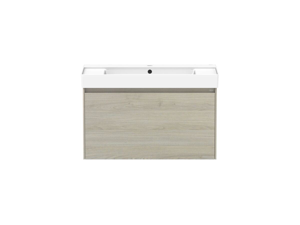 Roca Ona Vanity All Drawer Single Centre Bowl 800mm Light Oak