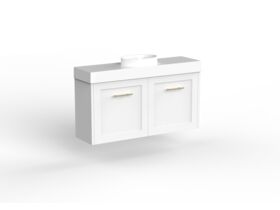 Kado Lux Petite Vanity Unit Wall Hung 900 Centre Bowl Statement Top (Basin Included)