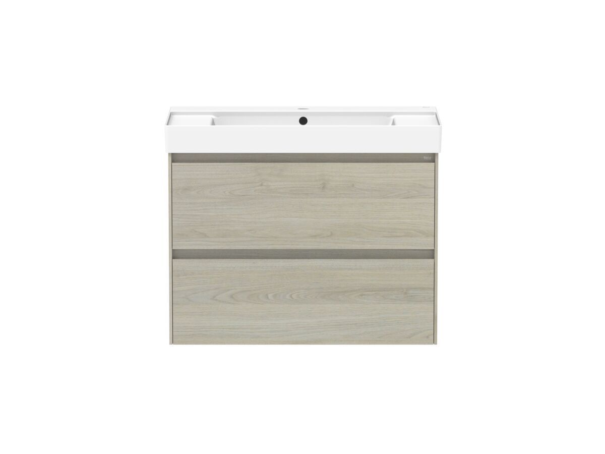 Roca Ona Vanity All Drawer Twin Centre Bowl 800mm Light Oak