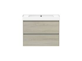 Roca Ona Vanity All Drawer Twin Centre Bowl 800mm Light Oak