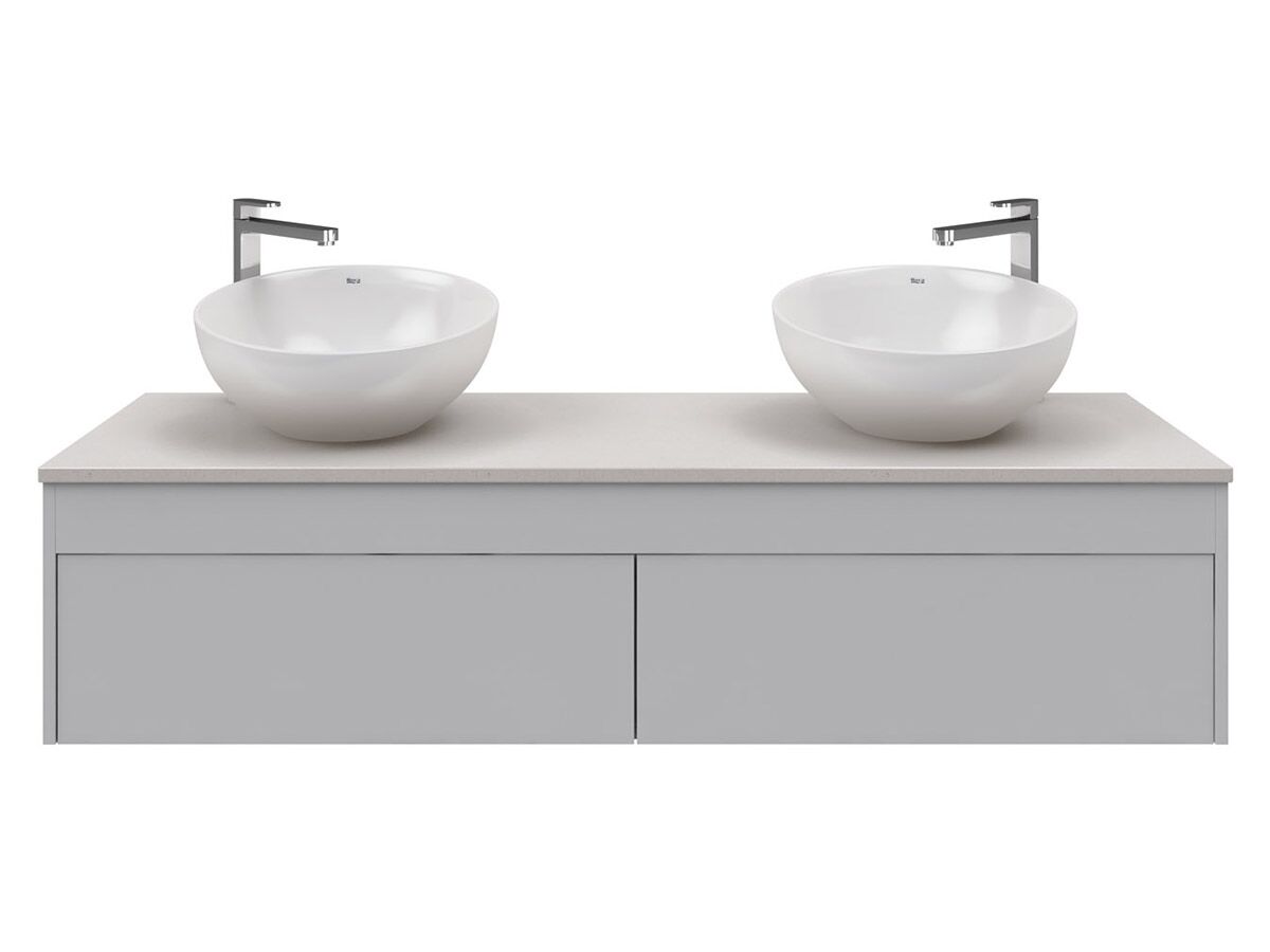 Acqua Wall Hung Vanity Unit Double 1500mm Caesarstone Surface 20mm Top