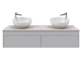 Acqua Wall Hung Vanity Unit Double 1500mm Caesarstone Surface 20mm Top