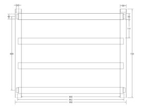 Milli Edge MK2 Heated Towel Rail 900mm x 720mm Polished Stainless Steel