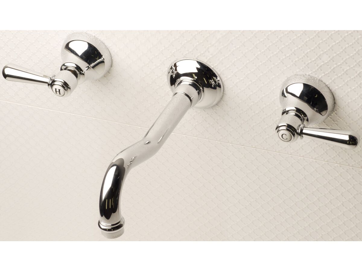 Classic Provincial Wall Basin Set Lever Chrome (4 Star)