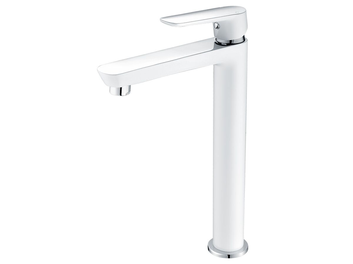 Mizu Bliss Extended Basin Mixer White / Chrome (4 Star)