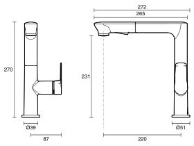 Milli Trace Pullout Sink Mixer (5 Star)