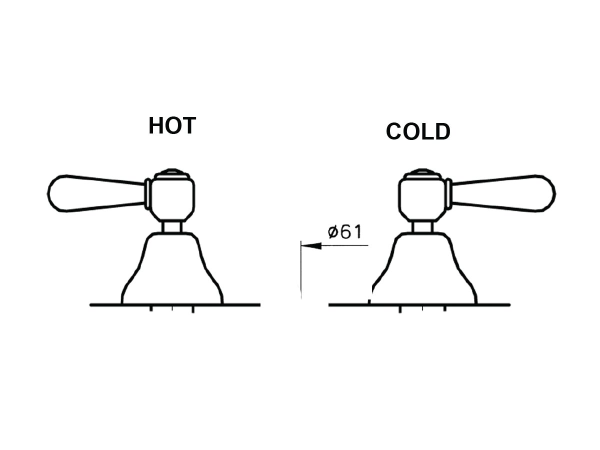 Classic Provincial Wall Basin Set 185mm Lever Chrome (4 Star)