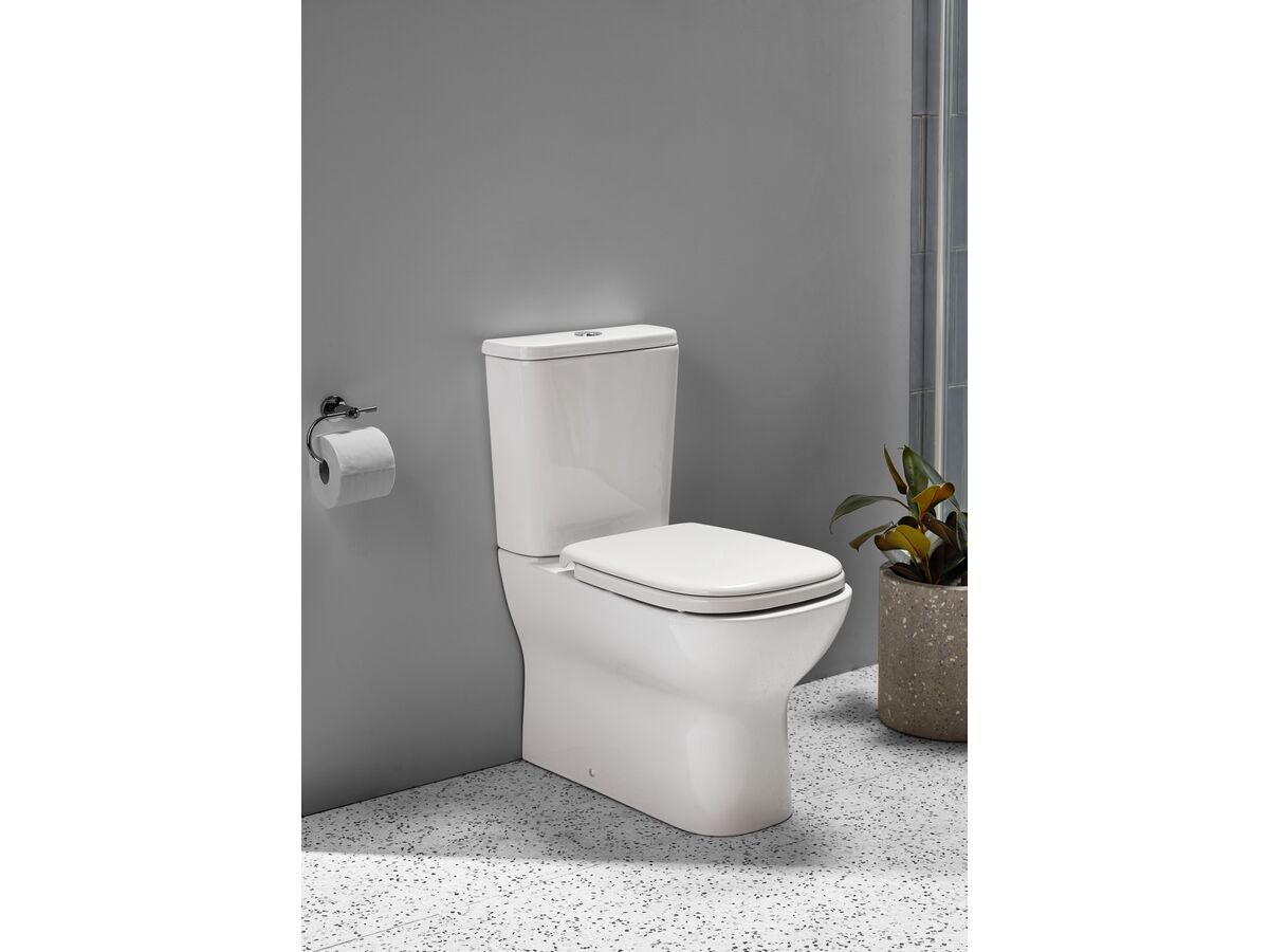 Posh Domaine Rimless Close Coupled Back to Wall Toilet Suite Back Inlet