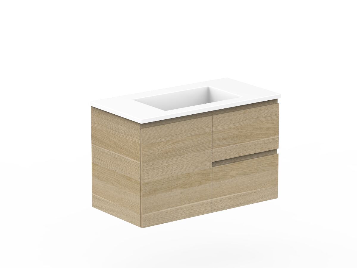 Posh Domaine Plus 900mm Wall Hung Vanity Unit Conventional Centre Basin