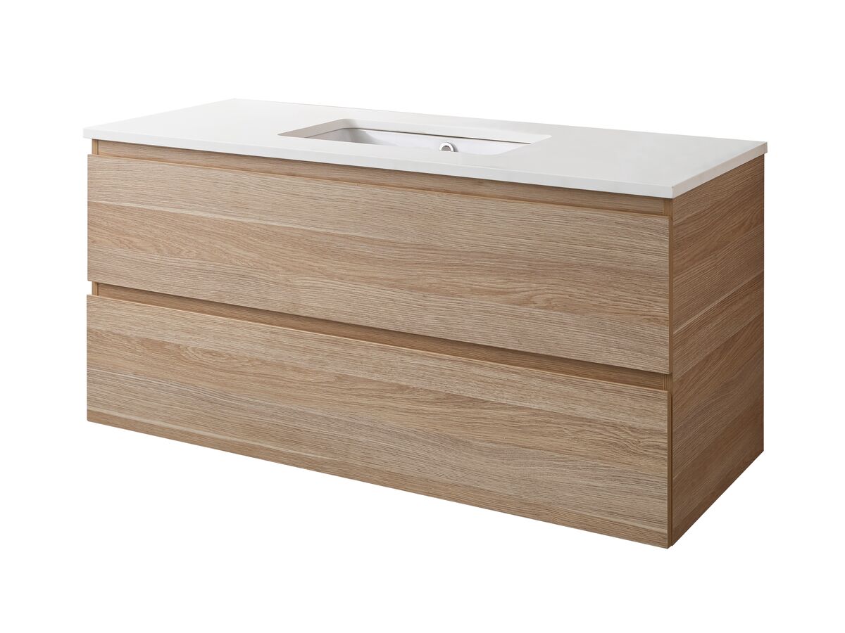 Posh Domaine Plus 1200mm Wall Hung Twin Vanity Unit AllDrawer Single