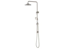 Kado Era Twin Rail Shower with Top Rail Water Inlet Lever Handle Brushed Nickel (4 Star)