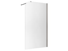 Hero - Kado Lux Frameless Curved Right Fluted Panel with Wall Channel 1200mm Brushed Metal