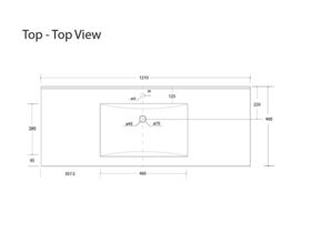 Posh Solus Wall Hung Vanity Unit (Ceramic Top) 2 Drawer 1200mm