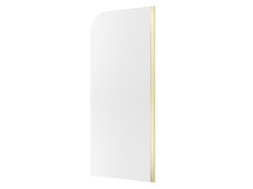 Hero - Kado Lux Frameless Curved Right Fluted Panel with Wall Channel 900mm Brushed Brass