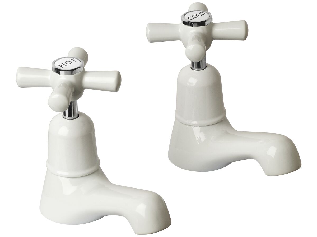 Posh Bristol Pillar Taps White/Chrome (0 Star) from Reece