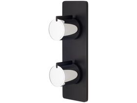 Milli Axon Twin Shower Mixer with Black Backplate Chrome / Matte Black