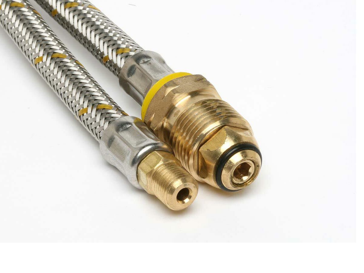 Stainless Steel Gas 8mm Pigtail x Inverted Flare 450mm from Reece