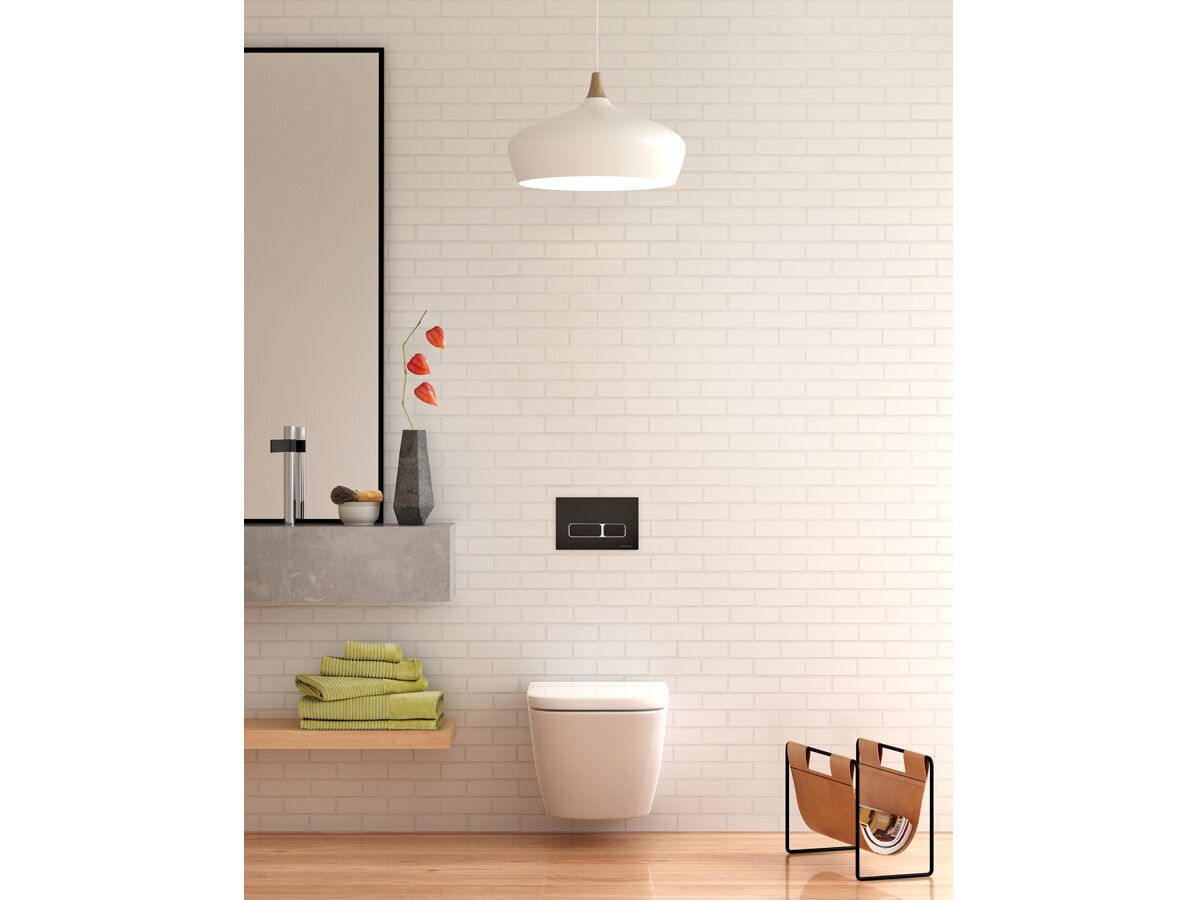 Hideaway+ Rectangle Button/ Plate Inwall ABS Black