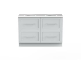 Kado Lux 1200mm Vanity Unit with Kick Caesarstone Double Bowl 4 Drawers (No Basin)