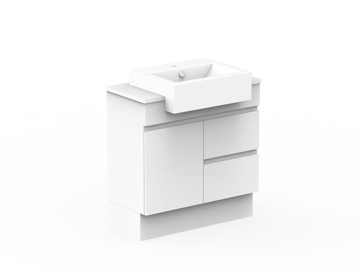 Posh Domaine Plus SemiRecessed 750 Floor Mount Vanity Unit Caesarstone